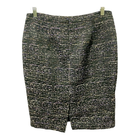 Ann Taylor Tweed Mini Skirt Womens 8 Wool Blend Back Zip Lined Textured - Picture 2 of 8